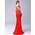 cheap Evening Dresses-Mermaid / Trumpet Evening Gown Celebrity Style Dress Engagement Formal Evening Floor Length Long Sleeve Jewel Neck Stretch Satin with Sash / Ribbon Appliques 2023