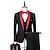 halpa Tuxedo -puku-tummanharmaa musta punainen miesten juhlapuvut hääpuvut smokit puvut 3-osainen huivi kaulus yksivärinen standardi istuvuus yksirivinen yksinappula 2024