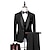 billige Tuxedo dragter-mørkegrå sort rød galladragter til mænd bryllup smoking dragter 3-delt sjalkrave ensfarvet standard pasform enkeltradet en-knaps 2024