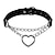 cheap Necklaces-wwbginf long extended heart pendant choker necklace punk gothic choker pu collar with metal chain for women, girls (black)