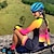 billige Tøjsæt til kvinder-Dame Cykeltrøje og shorts Triatletdragt Langærmet Bjerg Cykling Vej Cykling Vinter Sort Orange Rød Patchwork Cykel Tøjsæt Åndbart Hurtigtørrende Tilbage til lomme Svedreducerende Spandex Sport