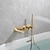 cheap Bathtub Faucets-Bathtub Faucet,Brass Brushed Gold/Black Wall Installation Waterfall Included Handshower of Spray Type Bath Shower Mixer Taps with Hot and Cold Water