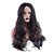 baratos Peruca para Fantasia-trajes de halloween peruca sintética onda do corpo ondulado parte do meio peruca longo arco-íris cabelo sintético feminino cabelo macio com destaque / balayage cor fofa mista