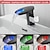 cheap Classical-Bathroom Sink Faucet,LED Waterfall Temperature Controlled 3-Colors Electroplated Centerset Single Handle One Hole Bath Taps