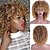 abordables Perruques pour mannequin-Perruque Synthétique Bouclé Afro Kinky Avec Frange Perruque Blond Moyen Blond Fraise / Medium Auburn Cheveux Synthétiques 14 pouce Femme Synthétique Confortable Perruque afro-américaine Blond
