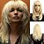 billige eldre parykk-blonde parykker for kvinner syntetisk parykk bølget bølget parykk blond middels langt blondt syntetisk hår blondt