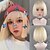 cheap Synthetic Wigs-Cosplay Costume Wig Natural Straight Neat Bang Glueless Lace Front Wig Short A1 A2 A3 A4 A5 Synthetic Hair Women&#039;s Classic Fashion Black Blonde