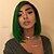 cheap Synthetic Trendy Wigs-Synthetic Wig Straight Kardashian Straight Bob With Bangs Wig Short Green Synthetic Hair Women&#039;s Middle Part Bob Ombre Hair Dark Roots Black