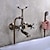 abordables Robinets de Baignoire-Robinet de baignoire en laiton, style royal antique rétro fixé au mur/monté sur le pont baignoire romaine baignoire douche mitigeurs avec douchette pour salle de douche de lavage