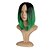 cheap Synthetic Trendy Wigs-Synthetic Wig Straight Kardashian Straight Bob With Bangs Wig Short Green Synthetic Hair Women&#039;s Middle Part Bob Ombre Hair Dark Roots Black