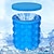 baratos Mangas &amp; Resfriadores de Vinho-balde de gelo 2 em 1 de silicone 2 pcs molde de gelo com tampa de silicone cubo de gelo fazendo assistente portátil máquina de barril de silicone mágica icen pop maker 1 unidade