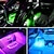 cheap Car Interior Ambient Lights-4PCs Car LED Strip Lights 48 LED Multicolor Music Car Interior Light LED Under Dash Ambient Lighting Kit Foot Lamp