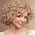 abordables peluca vieja-Peluca de los años 20 rugiente peluca sintética rizada peluca rizada rubia corta pelo sintético rubio de mujer