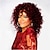 halpa Huippulaadukkaat peruukit-Synteettiset peruukit Kihara Pervo kihara Pervo kihara Kihara Bob-leikkaus Peruukki Keskikokoinen Burgundi Synteettiset hiukset Naisten Muoti Afro-amerikkalainen peruukki Tummille naisille Punainen