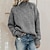 cheap Sweaters-Women&#039;s Pullover Sweater jumper Jumper Cable Chunky Knit Knitted Turtleneck Solid Color Daily Going out Basic Vintage Style Drop Shoulder Winter Fall Black Blue S M L / Long Sleeve / Casual