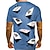 billige 3d-t-skjorte for menn-herre t-skjorte mønstret poker rund hals kortermet grå lilla gul fest daglig trykk topper uformelle grafiske t-skjorter