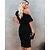 저렴한 여성 드레스-여성용 스웨터 드레스 무릎 길이 드레스 푸른 블랙 카멜 짧은 소매 한 색상 패치 워크 가을 봄 오프 숄더 캐쥬얼 2022 S M L XL
