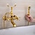 cheap Bathtub Faucets-Brass Bathtub Faucet,Retro Antique Royal Style Wall Mounted / Deck Mounted Bath Roman Tub Bath Shower Mixer Taps with Handheld Shower for Wash Shower Room