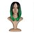 cheap Synthetic Trendy Wigs-Synthetic Wig Straight Kardashian Straight Bob With Bangs Wig Short Green Synthetic Hair Women&#039;s Middle Part Bob Ombre Hair Dark Roots Black