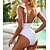 cheap One-piece swimsuits-Women&#039;s Swimwear One Piece Monokini Bathing Suits Swimsuit Tummy Control Ruffle Solid Color White Black Padded Bathing Suits New Fashion Sexy / Modern / Padded Bras