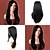 abordables Pelucas sintéticas de moda-peluca sintética onda natural onda natural con flequillo peluca larga natural negro #1b pelo sintético mujer parte lateral negro