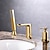 billige To huller-Håndvasken vandhane - Træk-udsprøjte / Udbredt Krom / Galvaniseret Udspredt Enkelt håndtag tre hullerBath Taps