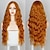 billiga Syntetiska peruker-orange peruk för kvinnor lång vatten våg syntetiskt hår peruk ingefära peruk ombrewine blå rosa brun grå svart lila grön 26 tum