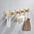 ieftine Cârlige de Halate-cârlige pentru halat cârlig din aluminiu auriu pentru prosoape pentru baie, fixat pe perete, set de accesorii pentru baie cu bază pătrată vintage, decorativ-3/5 buc.