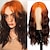 abordables Pelucas sintéticas-Peluca naranja para mujer, pelucas de cabello sintético con ondas de agua largas, peluca de jengibre, azul, rosa, marrón, gris, negro, púrpura, verde, 26 pulgadas