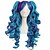billige Syntetiske parykker-Cosplay Costume Wig Synthetic Wig Sweet Lolita Curly Wavy Loose Wave Natural Wave Curly Wig Blue / Black Rainbow Purple / Blue Pink / Blonde Pink blue Synthetic Hair 25 inch Women