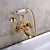 cheap Bathtub Faucets-Brass Bathtub Faucet,Retro Antique Royal Style Wall Mounted / Deck Mounted Bath Roman Tub Bath Shower Mixer Taps with Handheld Shower for Wash Shower Room