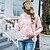 저렴한 여성용 스웨터-여성용 세련 니트 레오파드 풀오버 긴 소매 스웨터 가디건 크루넥 가을 겨울 블러슁 핑크 카키 클로버
