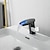 abordables Clásico-Grifo para lavabo de baño, cascada led con control de temperatura, juego central galvanizado de 3 colores, grifos de baño de un solo mango con un orificio