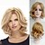 cheap Older Wigs-Synthetic Wig Curly Curly Bob With Bangs Wig Medium Length Blonde Synthetic Hair Women&#039;s Side Part Blonde