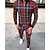 cheap Running &amp; Jogging Clothing-Men&#039;s 2 Piece Full Zip Tracksuit Sweatsuit Street Long Sleeve Winter Thermal Warm Breathable Soft Gym Workout Performance Running Sportswear Activewear Plaid Checkered Green Red Blue / Jacket