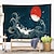 cheap Wall Tapestries-Chinese Ink Painting Style Wall Tapestry Art Decor Blanket Curtain Hanging Home Bedroom Living Room Decoration Landscape River Mountain Crane Sun