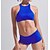 cheap Bikini Sets-Women&#039;s Swimwear Bikini Normal Swimsuit Tie Knot Open Back Solid Color Blue Scoop Neck Bathing Suits New Classic Sweet / Sports / Padded Bras