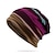 voordelige Beanie (muts)-unisex multifunctionele hoed, nekwarmer, contrasterende kleuren, gestreept, schedelhoed paars