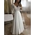 cheap Wedding Dresses-Beach Wedding Dresses A-Line V Neck 3/4 Length Sleeve Floor Length Chiffon Bridal Gowns With Pleats Appliques 2024