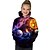 cheap Hoodies&amp;Sweatshirts-Kids Toddler Girls&#039; Hoodie &amp; Sweatshirt Long Sleeve Galaxy Color Block Geometric 3D Print Rainbow Children Tops Active Basic New Year