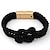 abordables Brazaletes-pulsera de cadena de cuerda trenzada para hombre de mujer con brazalete de lazo con cierre magnético - claret