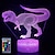 billige Dekor- og nattlys-dinosaur leker nattlys - 3d nattlampe med tre mønstre&amp;amp;amp; fjernkontroll&amp;amp;amp; smart touch16 farger som skifter dimbare brithday-gaver til 2 3 4 5 6 7 8 år gamle gutter jenter dinosaur fans