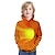 tanie chłopięce bluzy z kapturem 3D-Dzieci chłopcy 3d zawroty głowy bluza z kapturem z długim rękawem złudzenie optyczne nadruk kieszeń zielony czerwony żółty dzieci topy modna bluza z kapturem!