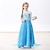 baratos Roupas de fantasias de Filmes e Temas de TV-Princesa Elsa Vestidos Traje Cosplay Baile de Máscara Para Meninas Cosplay filme Básico Moda Diário Verde Azul (com acessórios) Verde (com acessórios) Vestido Carnaval Baile de Máscaras 100% Poliéster