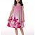cheap Dresses-Kids Girls&#039; Dress Graphic Animal Sleeveless Casual Print Cute 3D Print Knee-length Tank Dress Summer 3-10 Years Shrimp Pink Tie-dye purple White