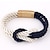 abordables Brazaletes-pulsera de cadena de cuerda trenzada para hombre de mujer con brazalete de lazo con cierre magnético - claret