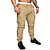 preiswerte Cargohosen-Herren Cargohose Cargohosen Cargohose Jogginghose Jogger Hose Hosen Kordelzug Elastische Taille Multi Pocket Feste Farbe Sports Outdoor Freizeitskleidung Baumwolle 100% Baumwolle Strassenmode