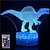 abordables Décors et éclairages nocturnes-Lampe de nuit de lumière de nuit de dinosaure 3D 16 lampe de décoration de changement de couleur avec télécommande pour salon lit bar meilleurs jouets cadeaux pour garçons filles