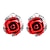 cheap Earrings-womens delicate rose flower rhinestone ear stud earrings red