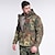 cheap Hunting Clothing-Men&#039;s Hooded Hoodie Jacket Hunting Fleece Jacket Outdoor Fall Winter Spring Waterproof Fleece Lining Wearproof Thick Jacket Camo Polyester Camping / Hiking Hunting Training Camouflage Blue Green